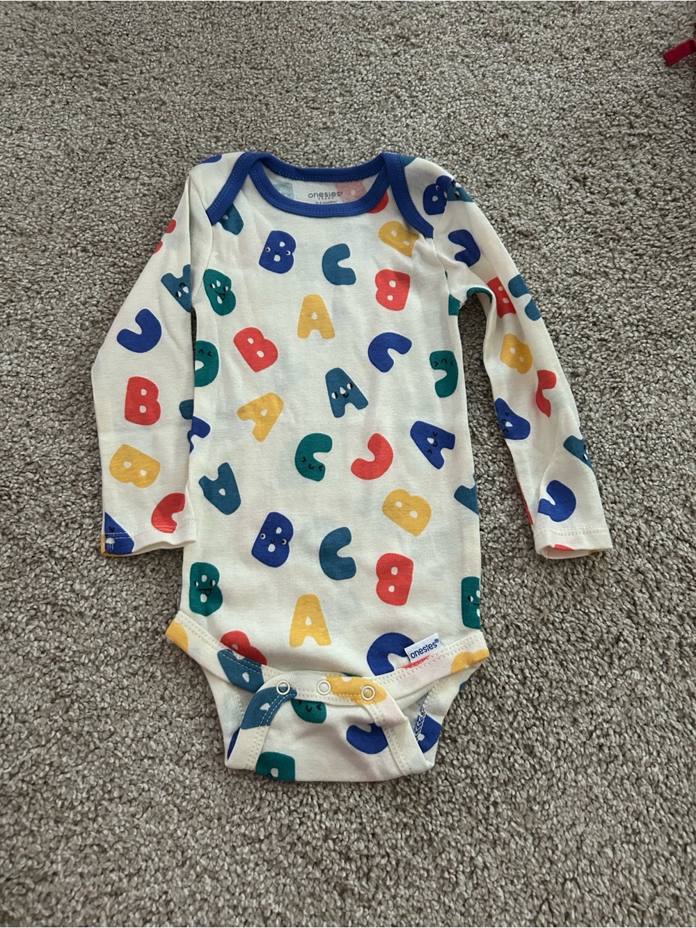 Onesies Brand 6-9 Month Alphabet Longsleeve Onesie NWOT